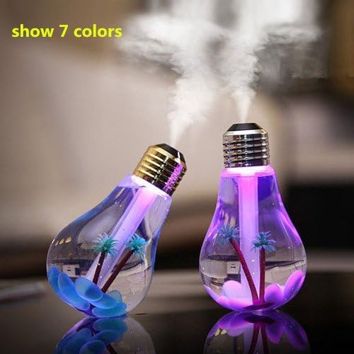 Live Direct 1 pcs USB Mini 400ml Colorful Bulb humidifier Air Purifier Atomizer with colorful Night Light for Household Office Bedroom Car