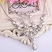 EVER FAITH Women's CZ Lots Hollow-out Teardrop Necklace Earrings Bracelet Set Silver-Tone