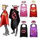 Superhero Capes Dress up Costumes Set of 4 with Masks Kids Boys & Girls Birthday Party Supplies