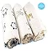 BaybSafe Cotton Muslin Swaddle Blankets - 47-by-47 Inch - 3 Pack