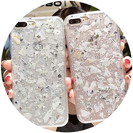 Luxury Shining Platinum Marble Phone Case for iPhone X 6 6S 7 8 Plus Epoxy Soft TPU Transparent Phone Back Cover Cases Coque,for iPhone 6Plus 6SP