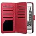ULAK Compatible with iPhone 8 Plus/Phone 7 Plus Wallet Case with Card Holder, Premium PU Leather Flip Cover with Kickstand Magnetic Closure Shockproof Case for iPhone 7 Plus/8 Plus, Red
