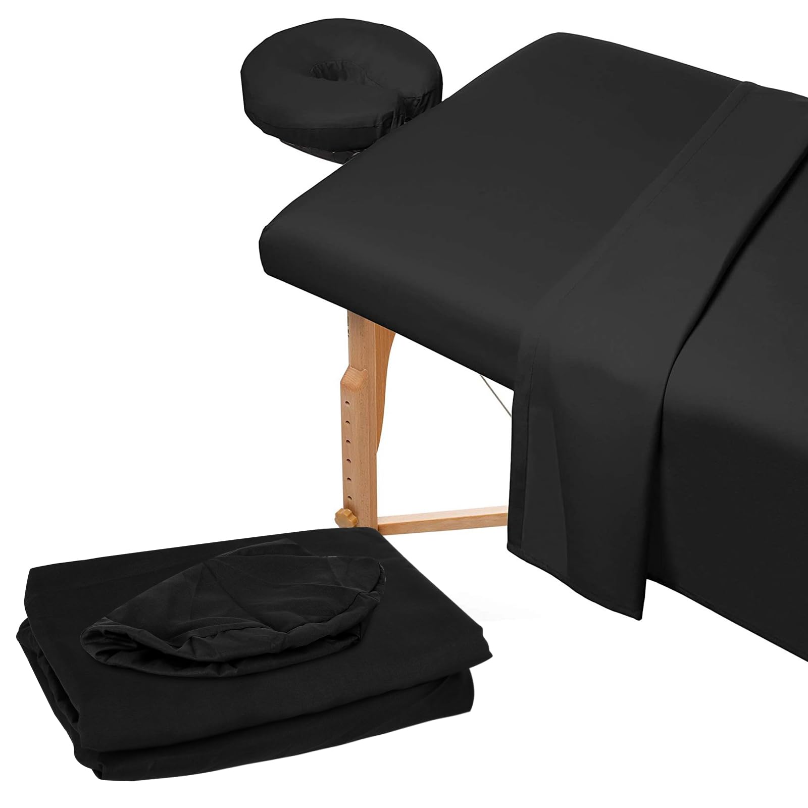 3PCS Microfiber Massage Table Sheet Set,Beauty Massage Bed Cover Polyester Fibre Massage Couch Cover,Premium Facial Bed Cover,Includes Flat,Fitted Sheets and Face Cradle Cover,for Beauty Salon Spa