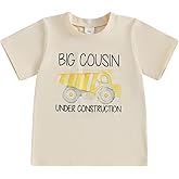Big Cousin Shirt Toddler Boys Girls Funny Letter Print Summer Short Sleeve Top Auntie Pregnancy Reveal T-Shirt