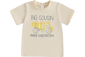 Big Cousin Shirt Toddler Boys Girls Funny Letter Print Summer Short Sleeve Top Auntie Pregnancy Reveal T-Shirt