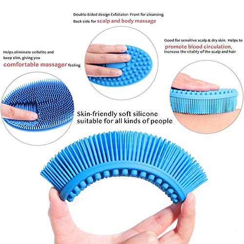 DaveandAthena 3 Pack Exfoliating Silicone Body Scrubber Soft Bath Brush