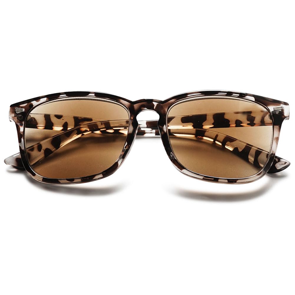 MAGIMODAC Womens Mens Reading Glasses Sunglasses Readers UV400 Protection Leopard 3.0+