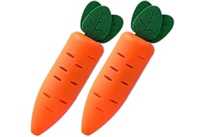 HOMSFOU 2 Set Refrigerator Deodorizer Carrot Shape Fridge Freezer Baking Soda Holder Odor Absorber Odor Eliminator Bamboo Activated Charcoal Fridge Deodorizer for Fridges Freezers Orange