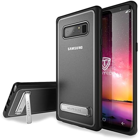 Galaxy Note 8 Case, Vertech [T1] Slim Protective Shock Absorbing TPU Protection Case With Kickstand, Froster Clear Hard Back Panel [Black] for Samsung Galaxy Note 8 (2017)