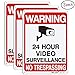 Video Surveillance Sign, MOLAER 3-Pack No Trespassing Signs, 10
