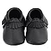 Binmer(TM) Baby Kids Tassel Soft Sole Leather Shoes Infant Boy Girl Toddler Shoes (0~6 Month, Black)
