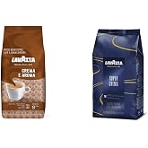 Lavazza Super Crema Whole Bean Coffee Blend, Medium Espresso Roast, 2.2 Pound (Pack of 1) &amp; Crema e Aroma Whole Bean Coffee Blend, Medium Roast, 2.2-Pound Bag