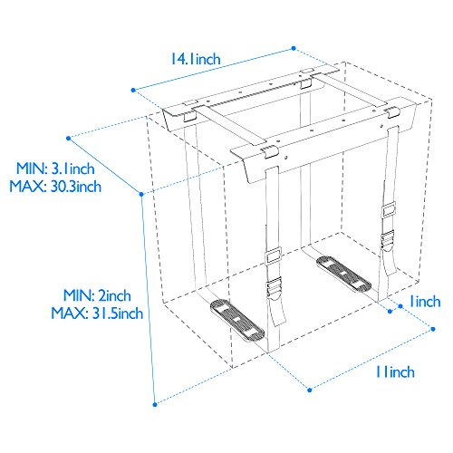 1home Economical CPU Holder Under Desk PC CPU Holder Computer Case Holder Adjustable Straps Computer Tower Mount Bracket