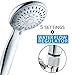 High Pressure Handheld Shower Head, 5 Settings Shower Head with Adjustable Height Suction Cup Bracket, 60 Inches Hose and Flow Regulator, Golden