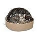K&H Pet Products Thermo-Kitty Bed Deluxe Indoor Heated Cat Bed Tan/Leopard Small 16 Inches