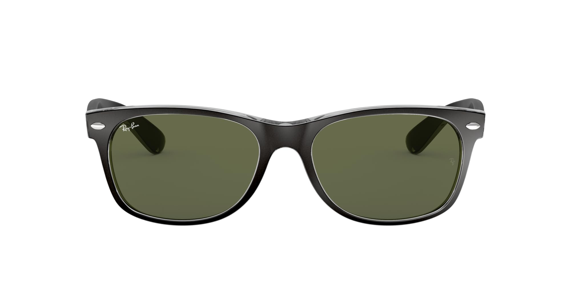 Ray-Ban Unisex New Wayfarer Sunglasses, Black and Transparent, 52 mm UK