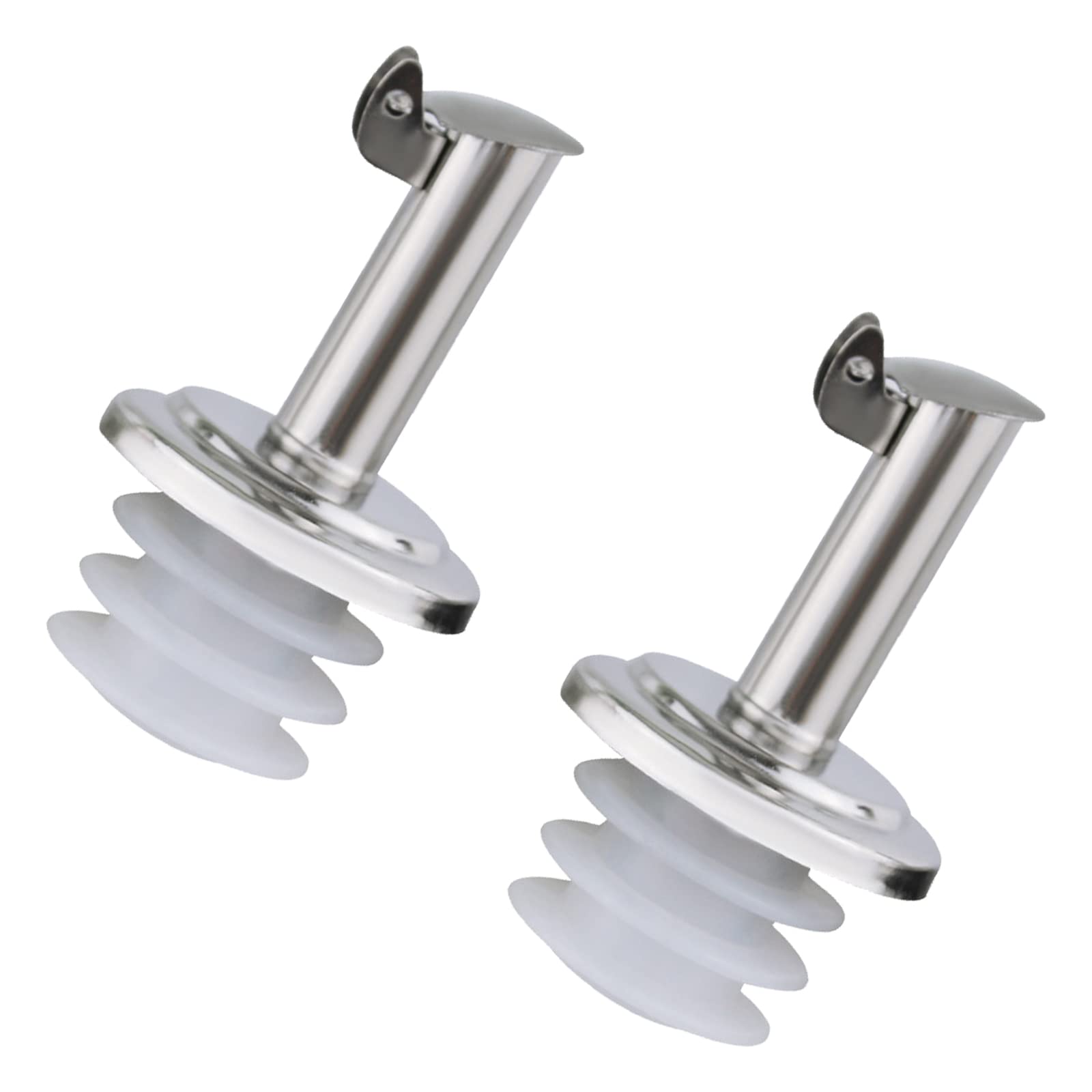 2 Pcs Bottle Pourers Stainless Steel Wine Pourers Oil Vinegar Dispenser Stoppers with Dust Cover Cap for Wine Liquor Olive Oil Syrup Vinegar Bottles