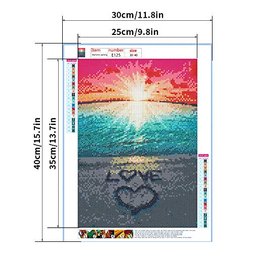 Diamond Painting Kit 16x12 Inch, 5D DIY Diamond Painting Kits for Adults, Seascape Pattern Full Drill Painting by Number Kits for Adults for Wall Decor Gift (A)