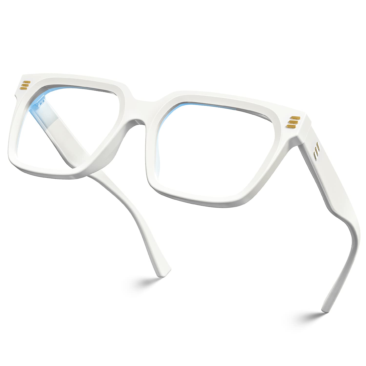 Photo 1 of VISOONE Rectangle TR90 Blue Light Blocking Glasses Computer Eyewear with Preppy Look for Women and Men Cougar