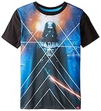 Star Wars Big Boys' Vader Geo Sublimation T-Shirt, Black, X-Large