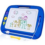 SGILE Magnetic Drawing Board Toy for Kids, Large Doodle Board Writing Painting Sketch Pad, Blue