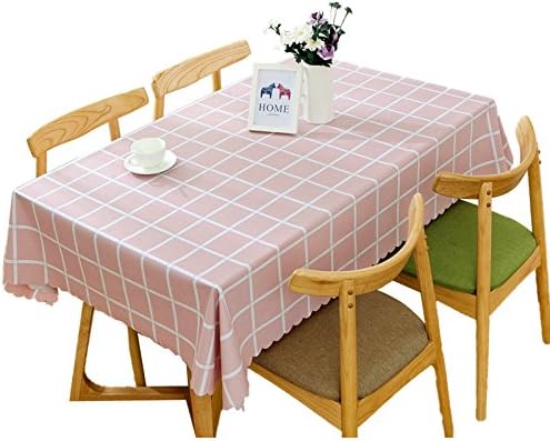 Amazon ピンク格子柄 テーブルクロス Pvc 素材 防水 撥水 長方形 140 0cm テーブルクロス オンライン通販