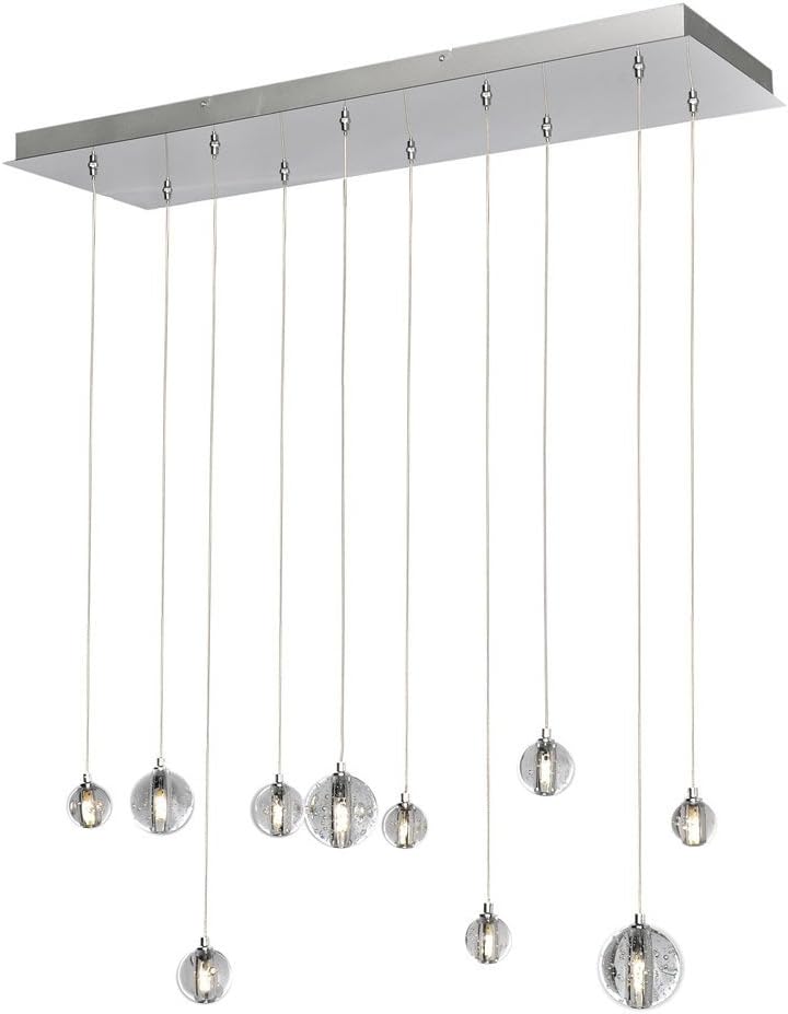 Best Progress Lighting Harmony 34-In 4-Light Brushed Nickel Linear Chandelier
