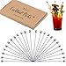 Cocktail Picks Stirrers Toothpicks -(24 PACK) 8 inch Bloody Mary Skewers Reusable Stainless Steel Cocktail Picks for Drink Skewers and Appetizers Fruit Sticks Martini