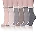 MQELONG Womens Super Soft Fuzzy Cozy Home Sleeping Socks Microfiber Winter Warm Slipper Socks (6 Pairs Solid Color)