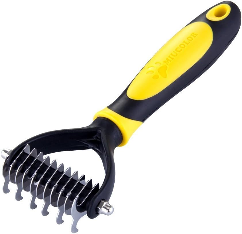 Dematting Comb Undercoat Rake for Dogs MIU PET Professional Dog Cat Pet Grooming Rake, 11