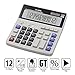 Calculator, Basic Desktop Calculator, Solar Battery Dual Power with 12-Digit Large LCD Display and Large Computer Keys Office Calculator by Ebristar (Battery Included)