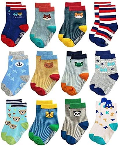 4 Pairs - Trendy Dukaan™ Kids Grip Socks Pack of 4 (Colors & Design May Vary)
