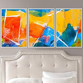 signwin 3 Piece Framed Canvas Wall Art Abstract...