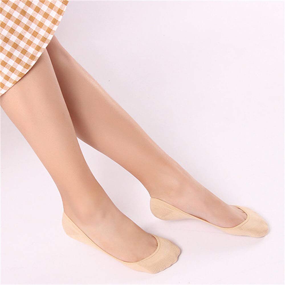 Puimentiua 1/6/10 No Show Socks/Invisible Socks Women/Flats Socks Ultra Low/Non Slip Invisible Socks Flat Boat Socks/Low Cut Casual Cotton Liner Socks/for Women.