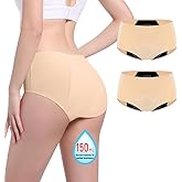 Carer Incontinence Underwear for Women 150ml High Absorbent Leak Proof Underwear for Women Washable Women's Incontinence Panties for Incontinence Bladder Leak 2 Pack Beige S
