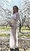 Saslax Women's Deep V-Neck Long Sleeve Lace See-through Wedding Maxi Dress,White,Large
