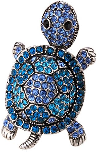 YACQWomen's Wiggling Turtle Stretch Rings Fit Finger Size 7 to 9 - Elastic Soft Band Perfect for Arthritis - Lead & Nickle Free - Silk Scarf Holders - (2 H x 1-1/5 W) Inches