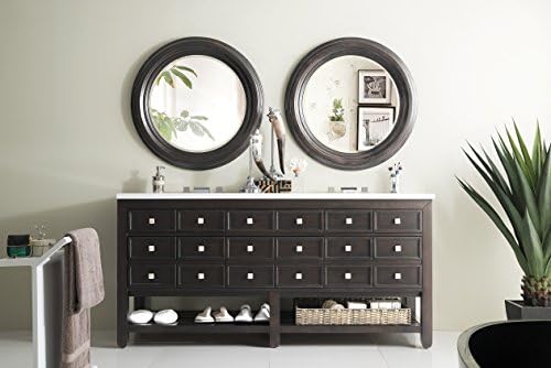 69 in. Double Vanity with Snow White Quartz Top in Cerused Espresso Oak Finish