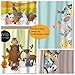 Sunlit Cute Striped Shorthair Peekaboo Cats Cartoon Shower Curtain for Kids Cat Lover,Funny Curious Kitten Pussy Fabric Bathroom Decor Set, Turquoise Aqua Blue, PVC-Free Odorless.