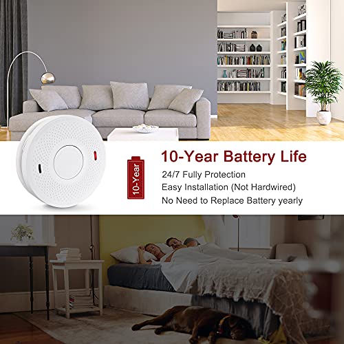 10Year Battery Fire Alarm Smoke and Carbon Monoxide Detector, Listed
