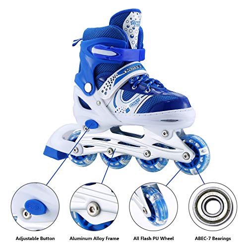 Kids Adjustable Inline Skates, Perfect First Skates for Girls and Boys with All Illuminating