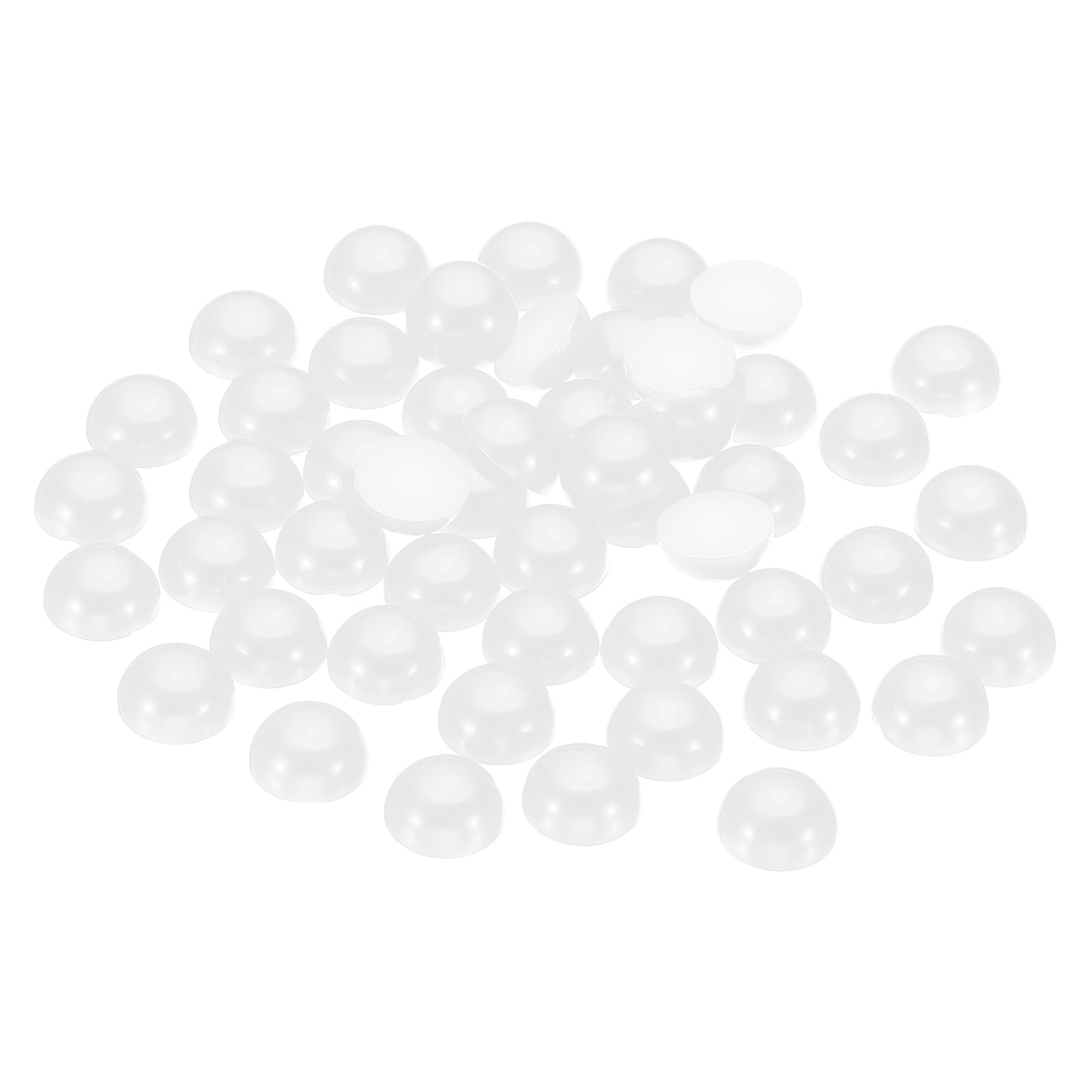 PATIKIL 200Pcs Flatback Pearls Beads for Crafting, 12mm Half Round Resin Beads Flatback Pearls for Nail Charms Handmade Phone Case Embellishment, White