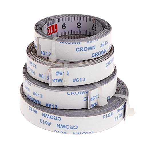 Hacloser Miter Track Tape Measure Self Adhesive Metric Steel Ruler Miter Saw Scale for T-Track Router Table Saw Band Track Stop Saw Woodworking Tool 1/2/3/5M (Middle to Both Sides, 2M)