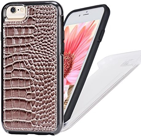 PU Leather Iphone 7 Plus Case, Slim Crocodile Leather iphone 6 Plus Case Hard Back Cell Phone Case for iPhone 7 6s 6 plus (grey-5.5"iphone6/6s/7plus)