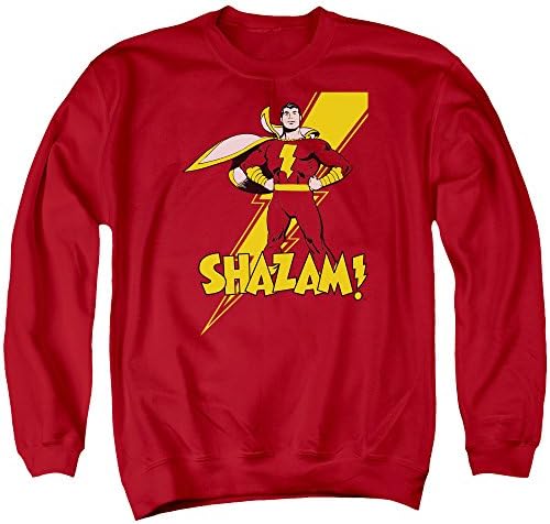 Shazam Lightning Pose DC Comics Superhero Adult Crew Sweatshirt