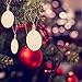 Tatuo 50 Pcs Round Christmas Wooden Ornaments for Crafts Blank Wooden Ornaments Natural Wooden Slices DIY Crafts New Year Christmas Tree Ornaments Hanging Decorations
