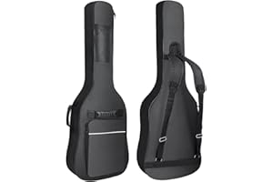 LETSROCK 38 40 41 Inch Electric Guitar Bag, Electric Guitar Gig Bag 0.35 Inch Waterproof Thick Padding Backpack Soft Electric Guitar Case Dual Adjustable Shoulder Strap Pocket & Back Hanger Loop