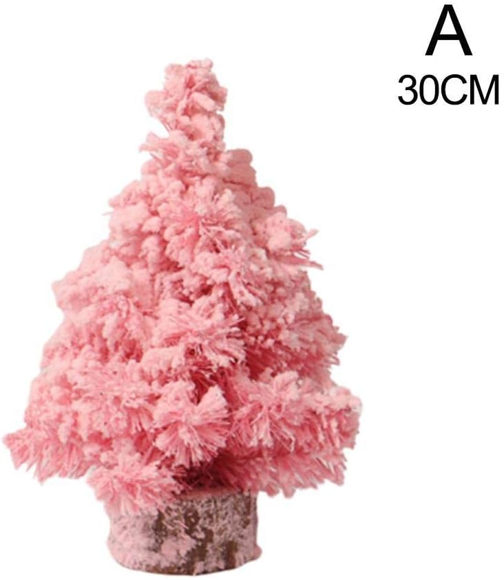 LINKLANK Mini Christmas Trees,Mini Pink Miniature Sisal Bottle Brush Flocked Snow Christmas Trees Home Table Top Decoration For Christmas Home Party Decoration