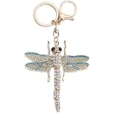 ARFUKA Keychain Dragonfly Insect Pendant Keychain Rhinestone Crystal Keyring Car Key Chain Key Holder Handbag Purse Charm, Gift Ideas for Her, Gift Exchange Ideas