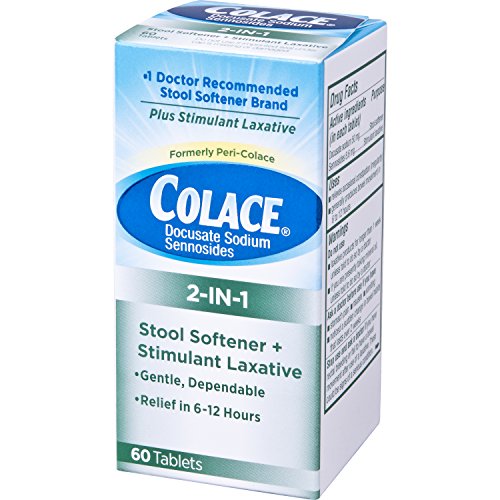 Colace 2IN1 Stool Softener & Stimulant Laxative Tablets 60 Count